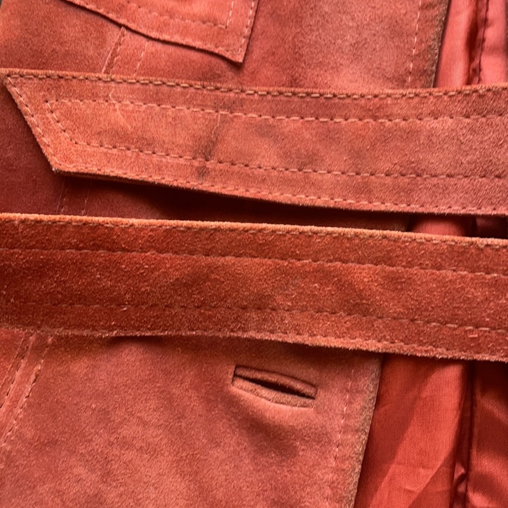 Vintage Orange Leather Coat - Picture 6 of 16
